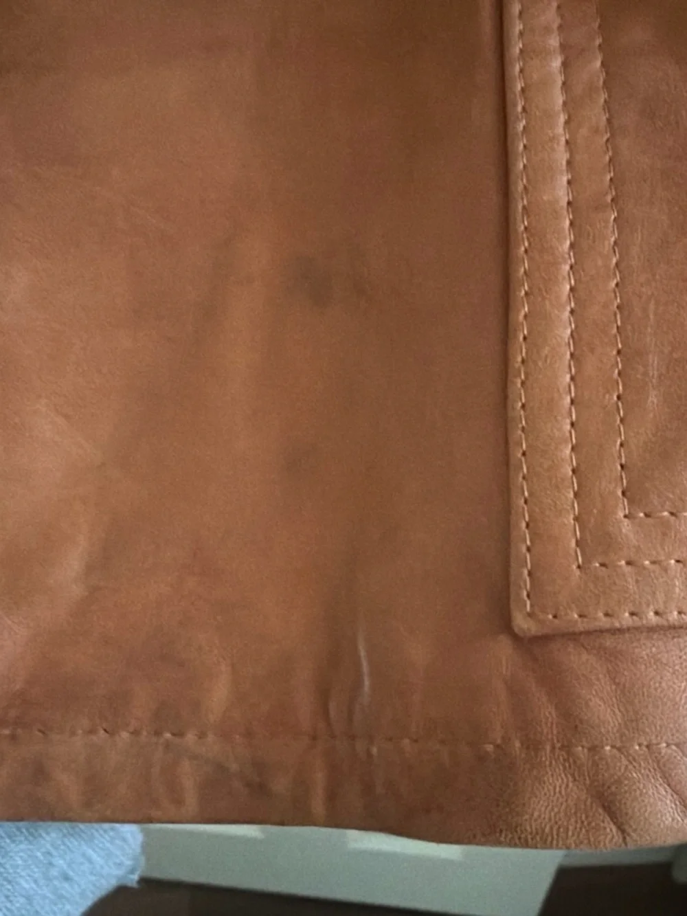 Men's Chestnut Leather Button Jacket